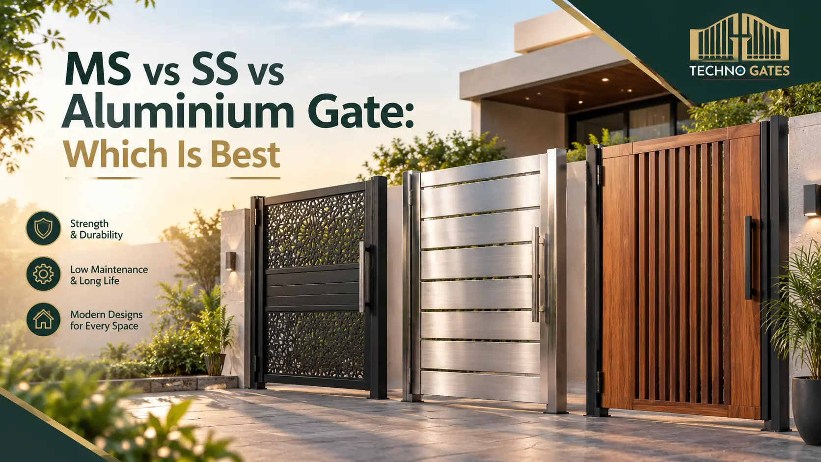 MS vs SS vs Aluminium Gate: Which One Is Right for Your Home or Factory?
